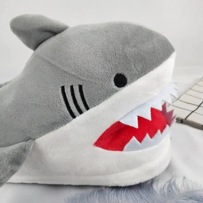 Warm Shark Womens Plush Slippers For Home Comfort