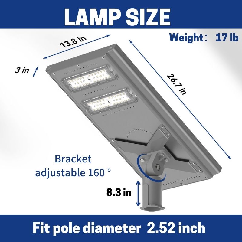 Farola solar comercial de 100 W, 150 W y 200 W - Permanece encendida 