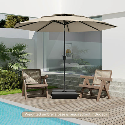 10 ft 3-tier Vented Patio Umbrella with Push Button Tilt-Beige