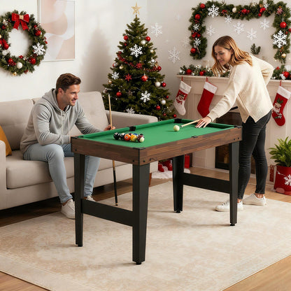 10-in-1 Combo Game Table Set 50inch Multi-Game Table with Foosball-Brown