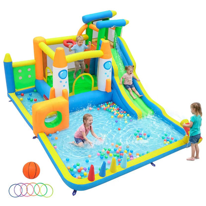 10 In 1 Inflatable Bounce House With Water Slide