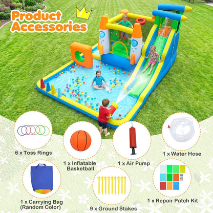 10 In 1 Inflatable Bounce House With Water Slide