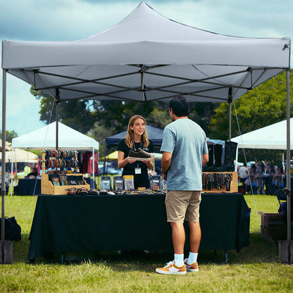 GemGear 10x10 ft outdoor pop-up canopy tent with wheeled bag, white canopy at market on Tampa Home & Garden Store