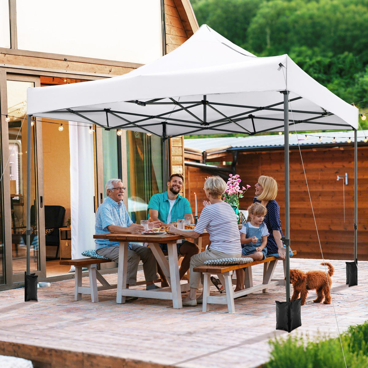 GemGear 10x10 ft outdoor pop up canopy tent white with wheeled bag and steel frame on Tampa Home & Garden Store