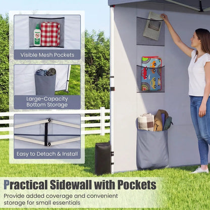10x10 Pop Up Canopy Tent Sidewalls Pockets