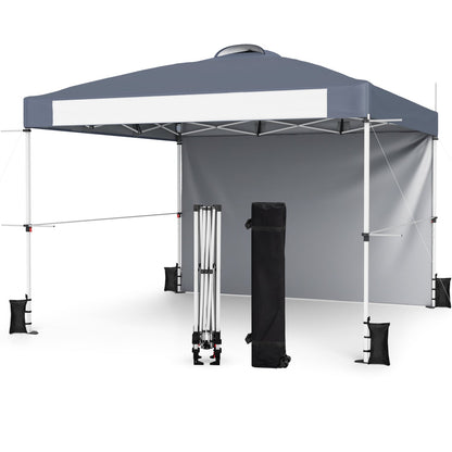 GemGear 10x10 pop-up canopy tent gray canopy with roller bag and adjustable height on Tampa Home & Garden Store