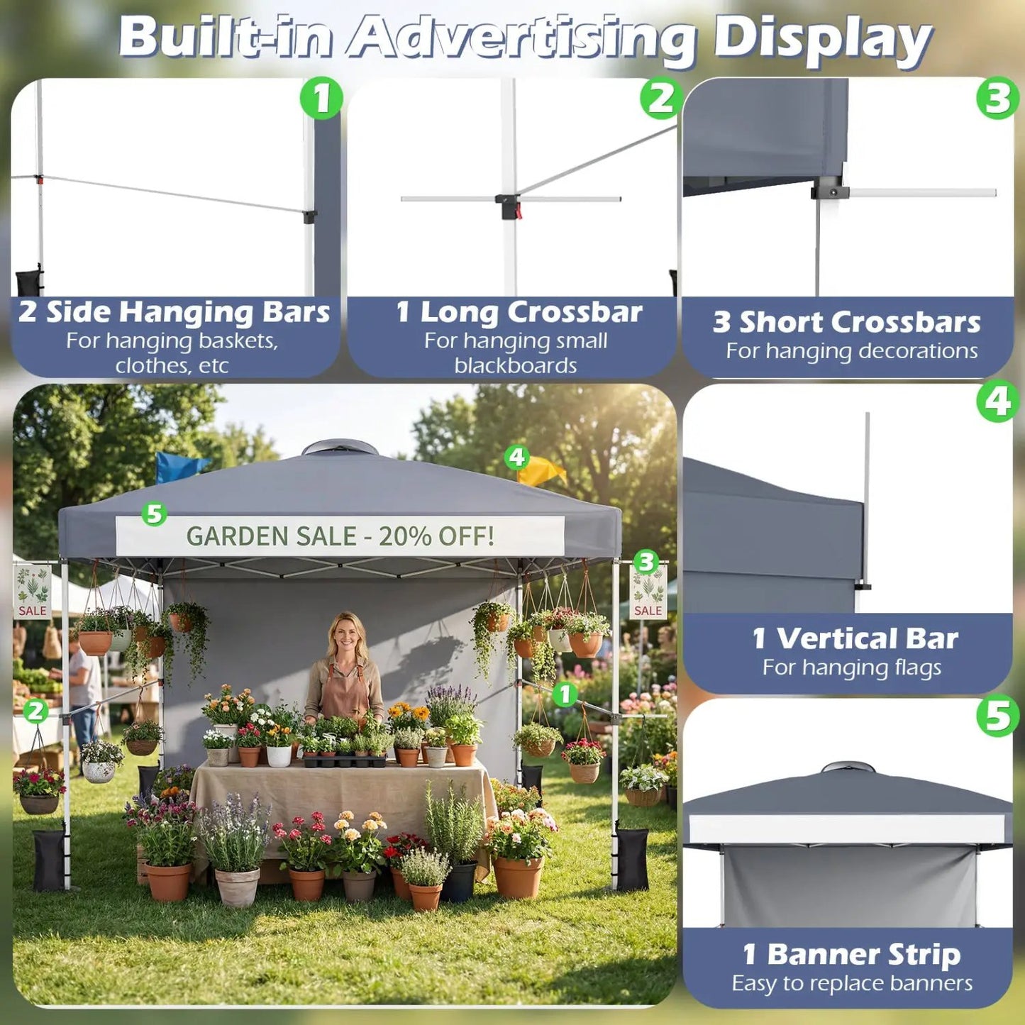 10x10 Pop Up Canopy Tent With Roller Bag