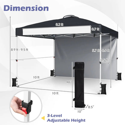 10x10 Pop Up Canopy Tent With Roller Bag