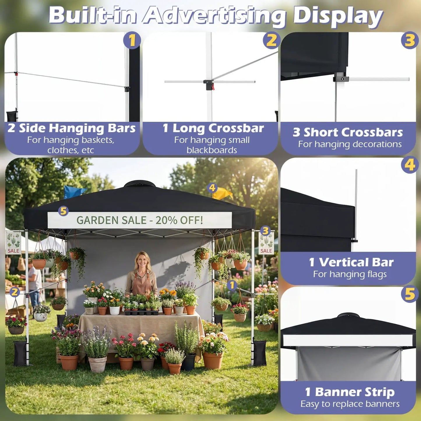 10x10 Pop Up Canopy Tent With Roller Bag