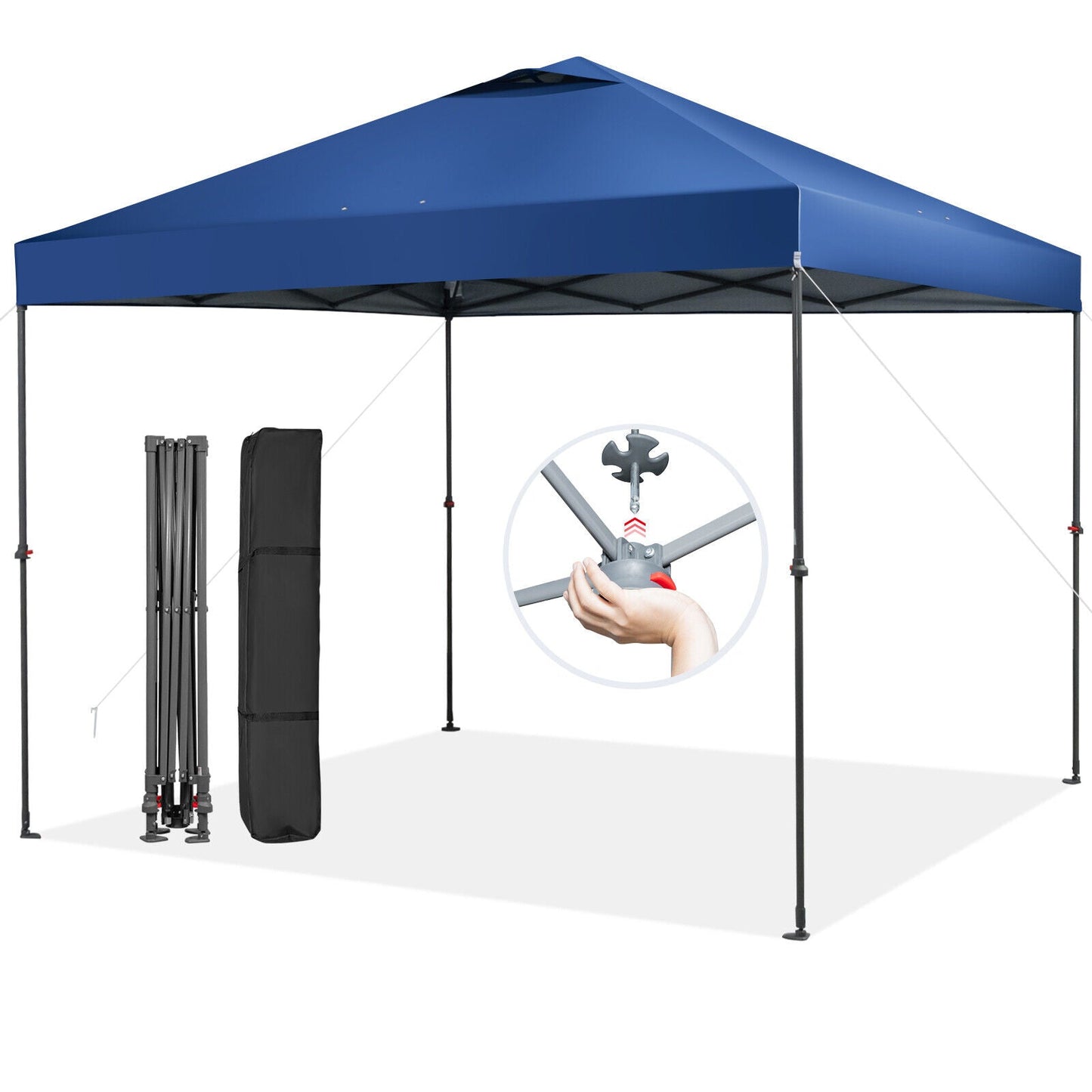 Toldo plegable instantáneo de 10 x 10 pies para exteriores con bolsa de transporte - Azul