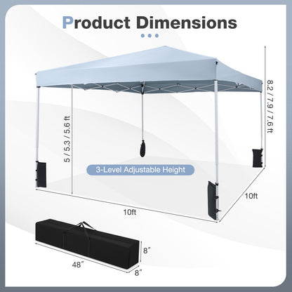 10 x 10 Feet Pop up Canopy Tent with Carrying Bag and 4 Sandbags