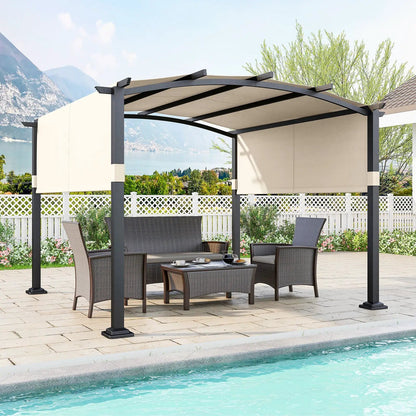 Outdoor Pergola 10x10 Modern Arched Patio Shelter
