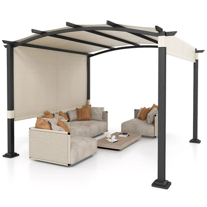 Outdoor Pergola 10x10 Modern Arched Patio Shelter