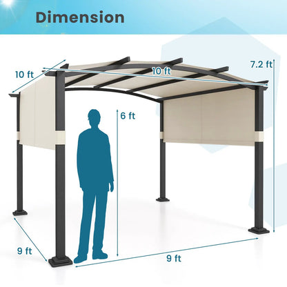 Outdoor Pergola 10x10 Modern Arched Patio Shelter