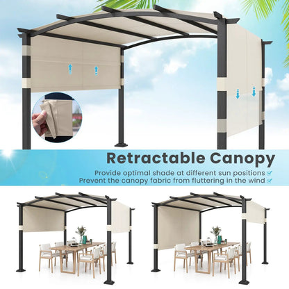 Outdoor Pergola 10x10 Modern Arched Patio Shelter
