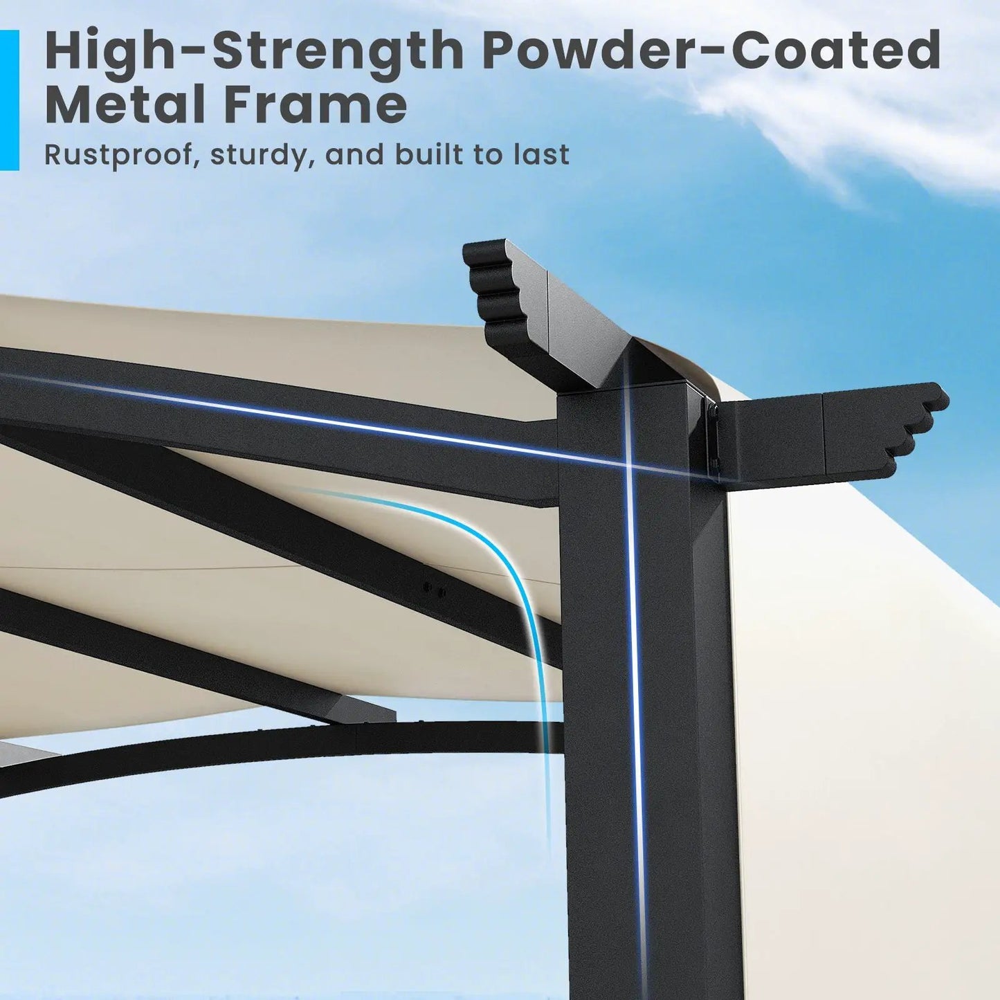 Outdoor Pergola 10x10 Modern Arched Patio Shelter