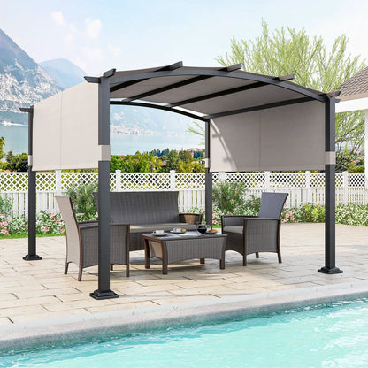 Outdoor Pergola 10x10 Modern Arched Patio Shelter