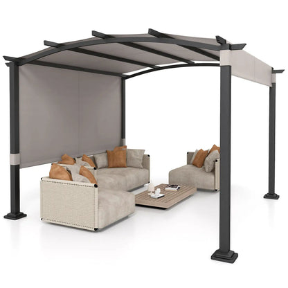Outdoor Pergola 10x10 Modern Arched Patio Shelter