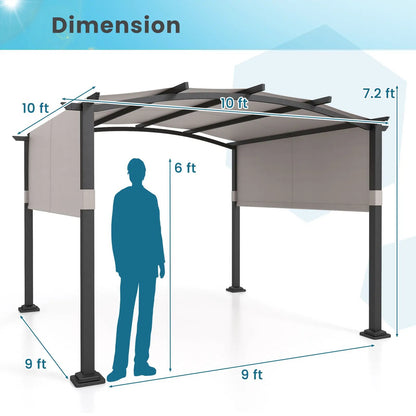 Outdoor Pergola 10x10 Modern Arched Patio Shelter