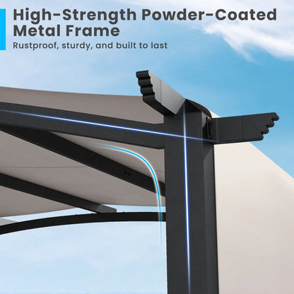 Outdoor Pergola 10x10 Modern Arched Patio Shelter