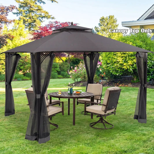 Gazebo canopy top 10x12 DirectDeals with air vent dark gray replacement for outdoor on Tampa Home & Garden Store