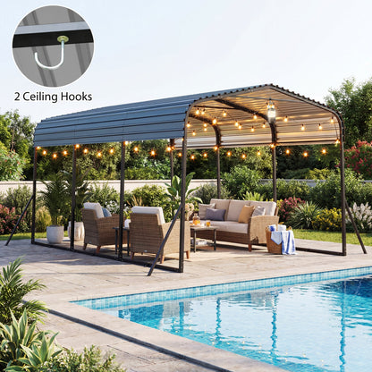 Heavy Duty Carport Shelter Galvanized Steel Roof