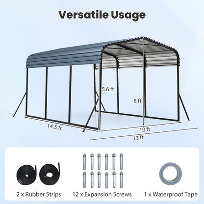 Heavy Duty Carport Shelter Galvanized Steel Roof