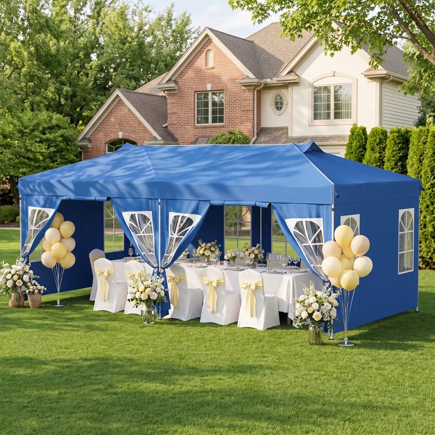 Pop Up Canopy Tent 10x20 Ft With 6 Sidewalls
