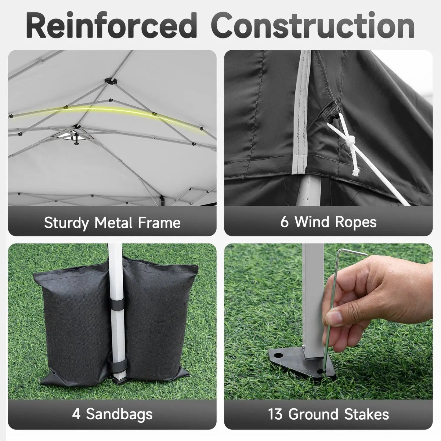 Pop Up Canopy Tent 10x20 Ft With 6 Sidewalls