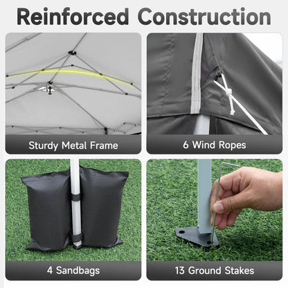 Pop Up Canopy Tent 10x20 Ft With 6 Sidewalls