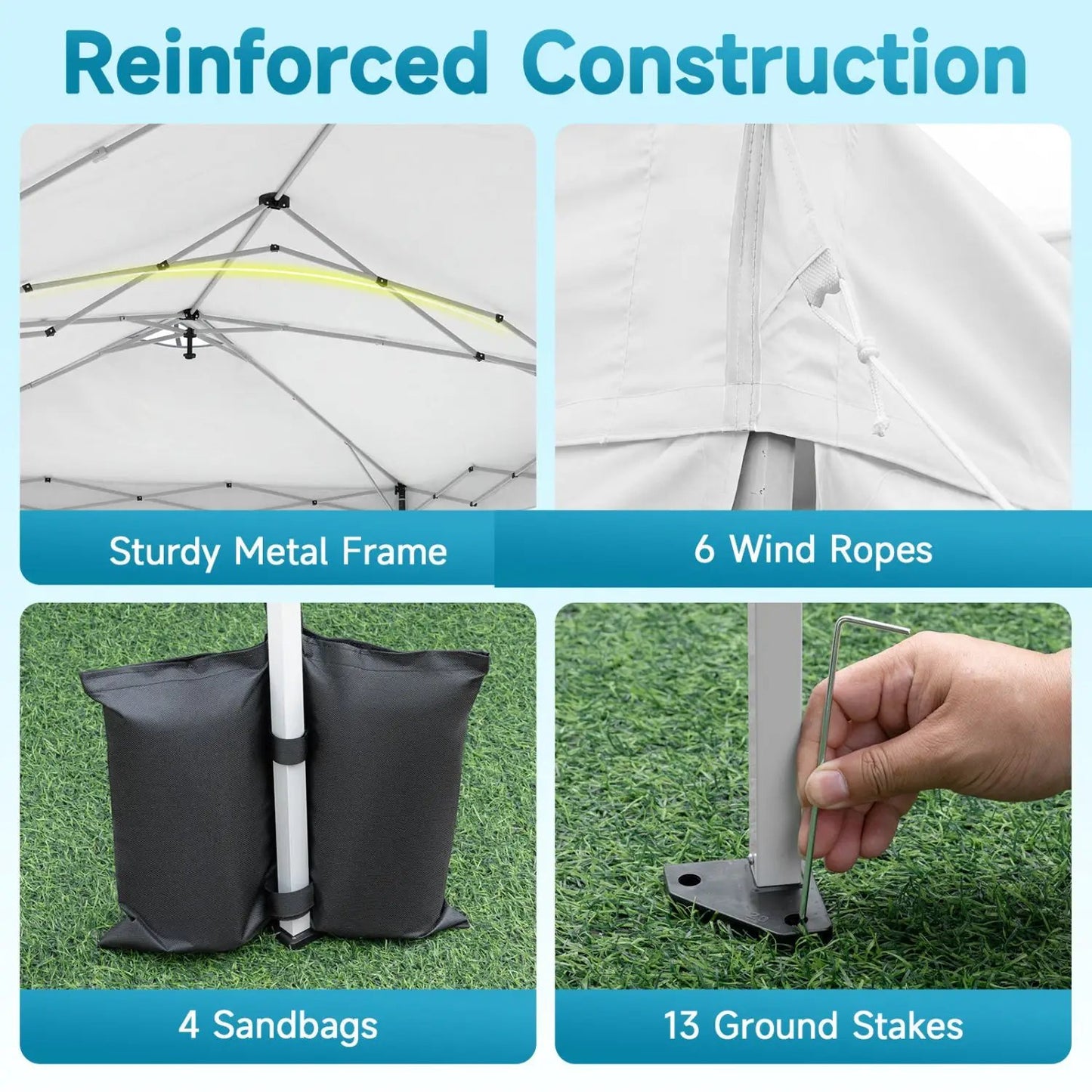 Pop Up Canopy Tent 10x20 Ft With 6 Sidewalls