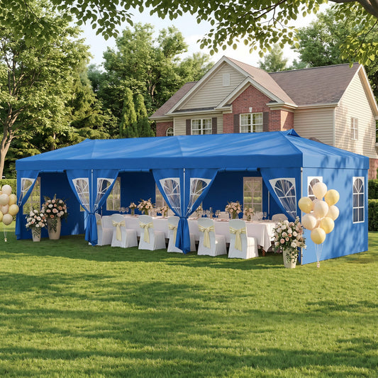 DirectDeals blue 10x30 ft pop up canopy tent with 8 sidewalls for outdoor event on Tampa Home & Garden Store