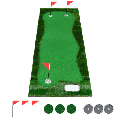 DirectDeals golf putting mat 10x3.5ft; 3 holes with flags and 3 green discs Tampa Store on Tampa Home & Garden Store