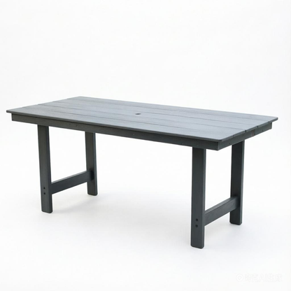 HDPE outdoor patio dining table gray with slatted top and sturdy legs HouseOfZazla on Tampa Home & Garden Store