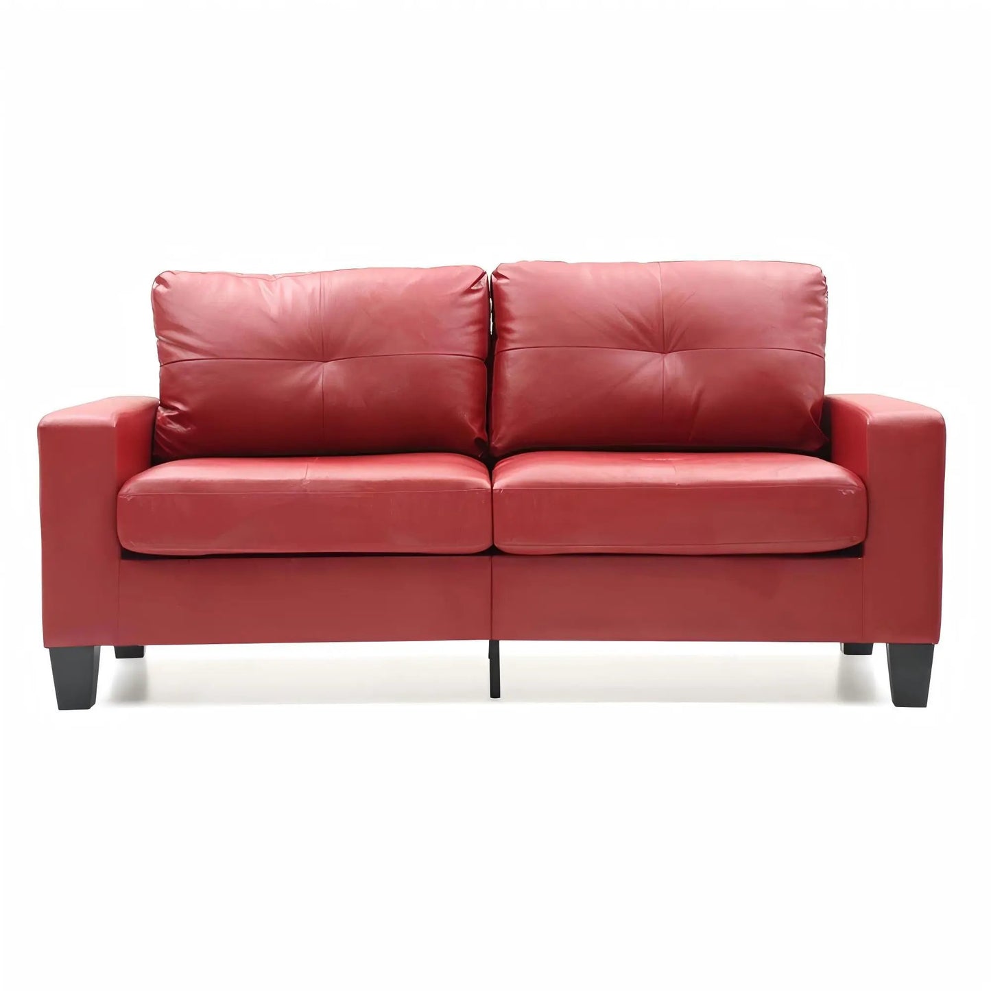 Newbury Modular Sofa red leather two-seat with tufted back cushions Unique Piece Furniture on Tampa Home & Garden Store