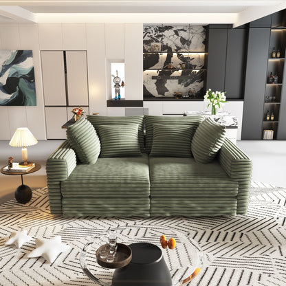 Convertible Sofa With Deep Seat and Pillows