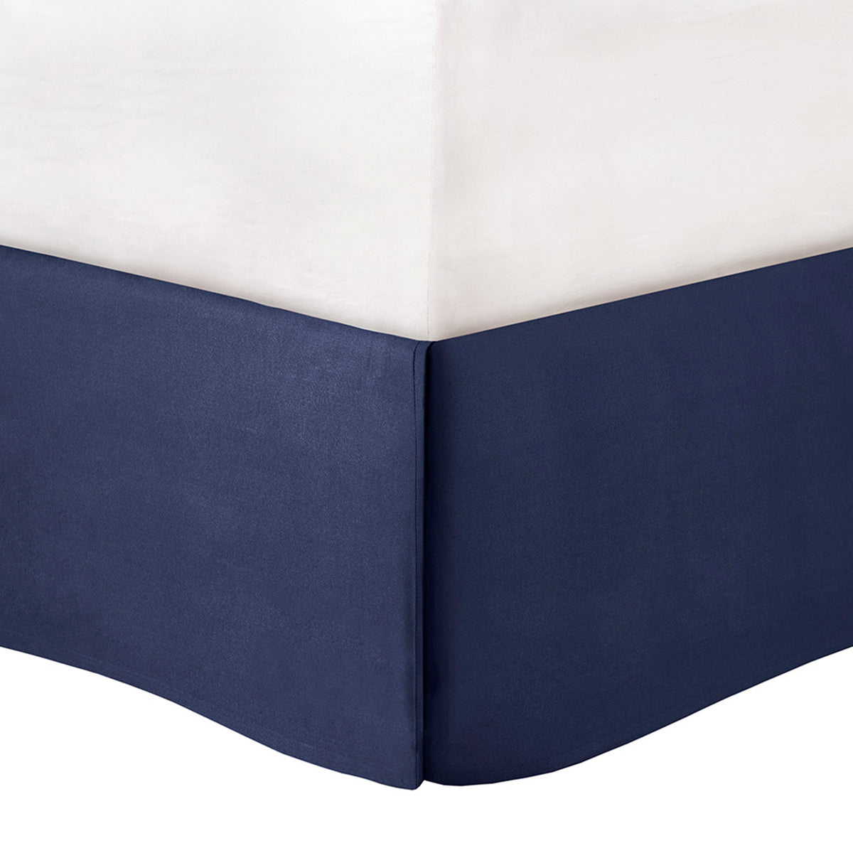 7 Piece Cotton Comforter Set Indigo Queen by HouseOfZazla, navy blue skirt panels with white top on Tampa Home & Garden Store