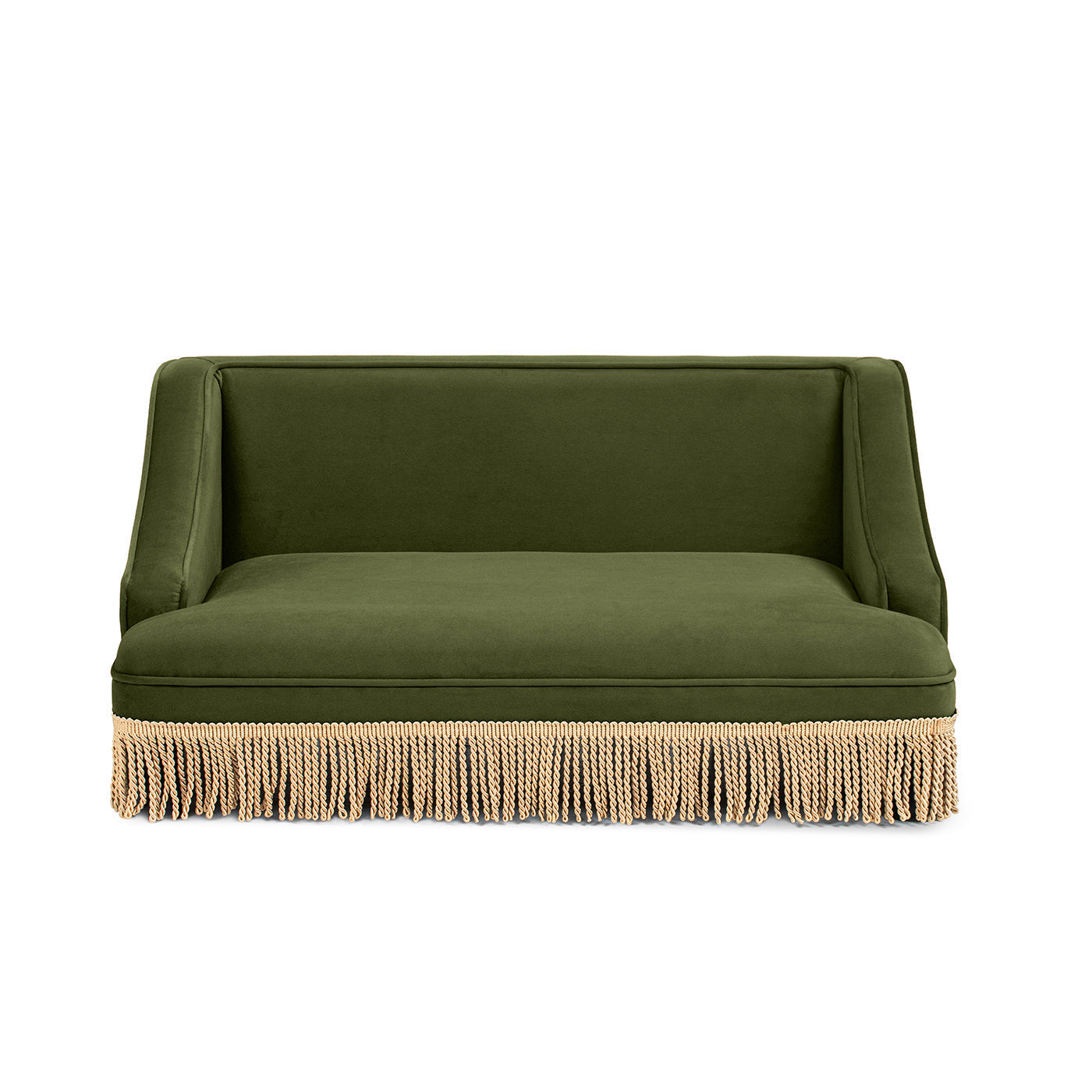 Duchess 33in Medium Princess Pet Bed Sofa olive green velvet fringe skirt HouseOfZazla on Tampa Home & Garden Store