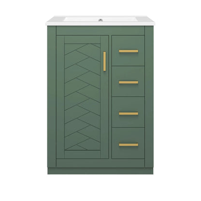 Modern Bathroom Vanity With 1 Door and 3 Drawers