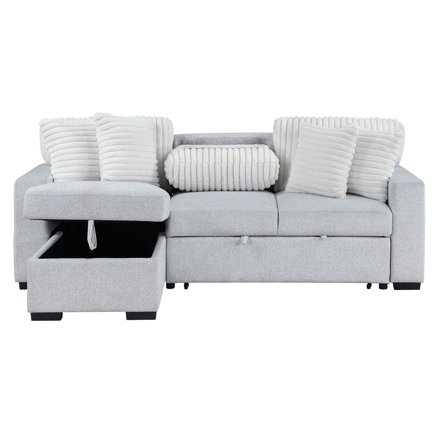 Reversible Pull Out Bed and a Gray Couch