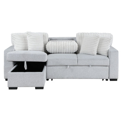 Reversible Pull Out Bed and a Gray Couch