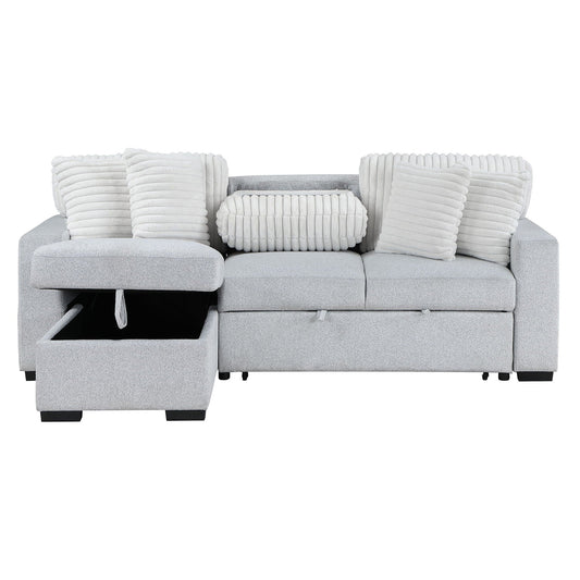 Reversible Pull Out Bed and a Gray Couch