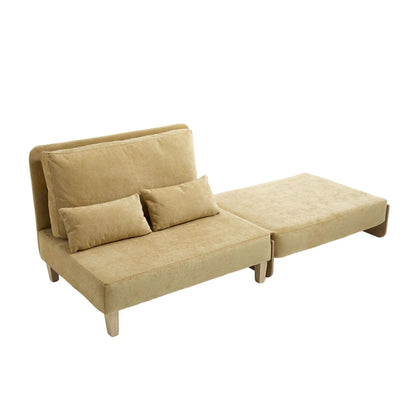 Mid Century Modern Foldable Sofa Bed, 3 Pillows