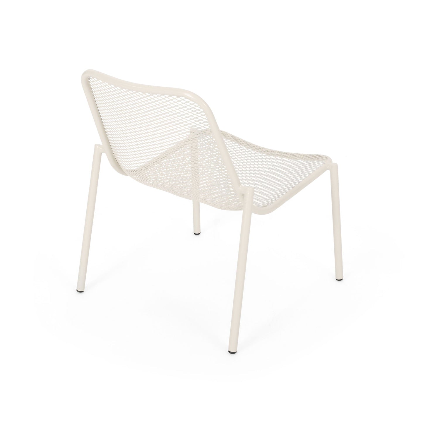 Kincaid Stackable Iron Chair cream mesh back and seat outdoor armless chair HouseOfZazla on Tampa Home & Garden Store