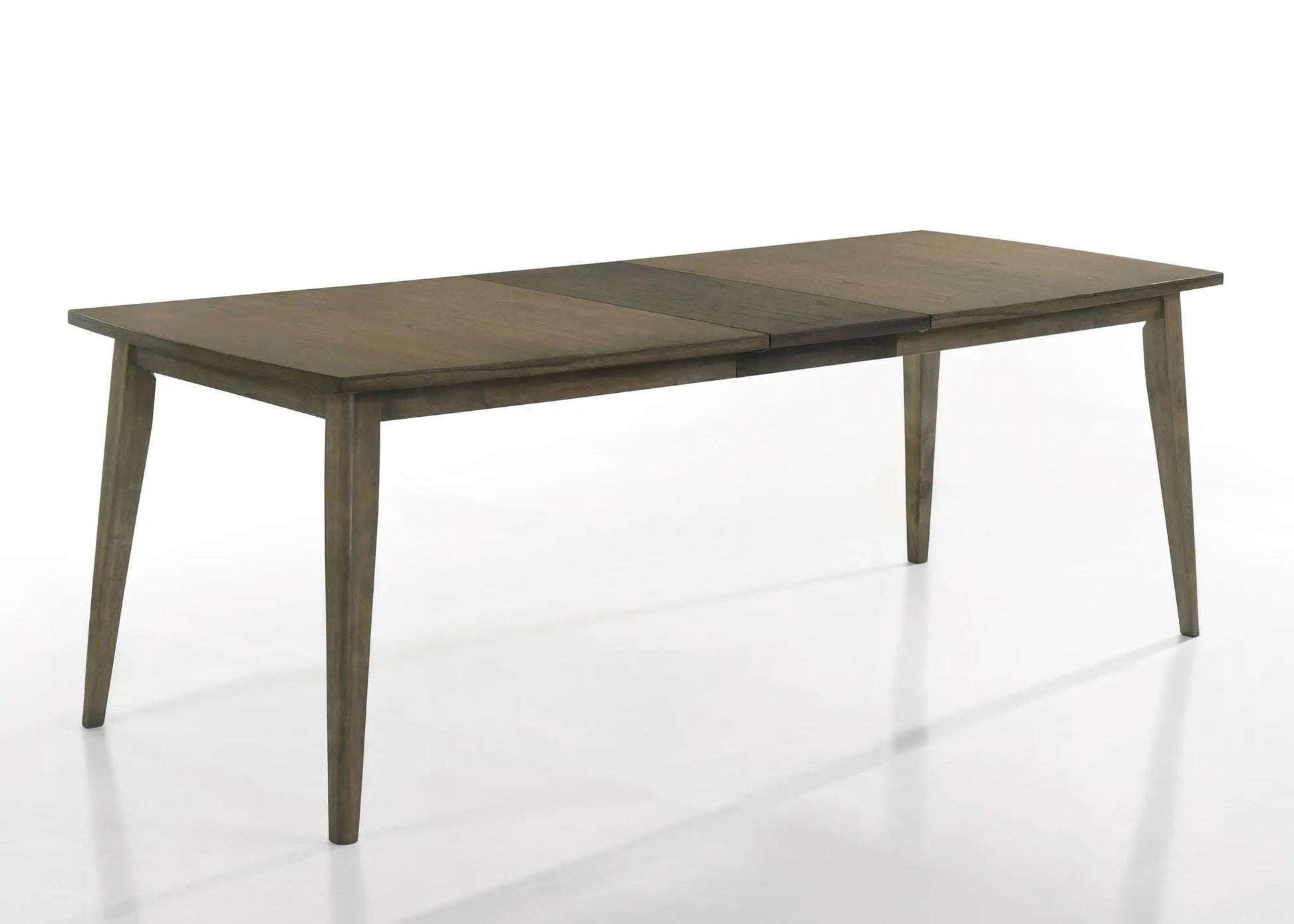Bistro wide contemporary rectangle dining table with extension leaf in weathered brown wood on Tampa Home & Garden Store