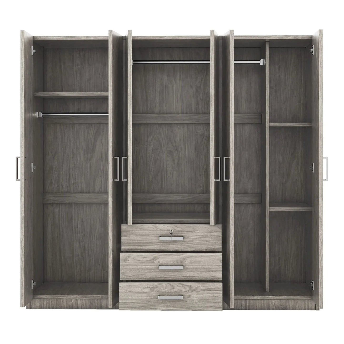 6 Doors Wardrobe Storage for Bedroom with Drawers