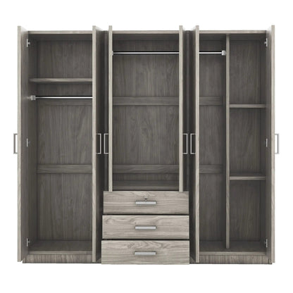 6 Doors Wardrobe Storage for Bedroom with Drawers