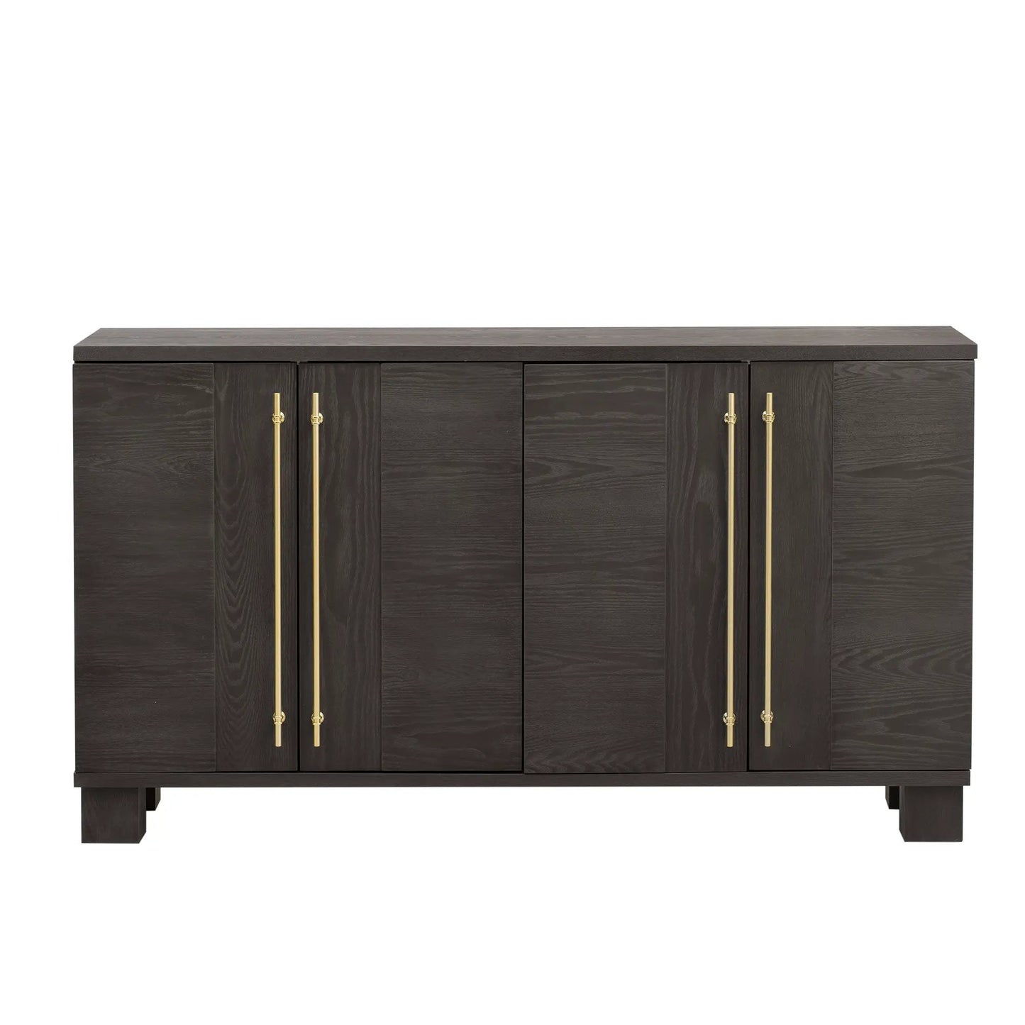 Sideboard with adjustable shelves in dark wood, gold hardware by Unique Piece Furniture on Tampa Home & Garden Store
