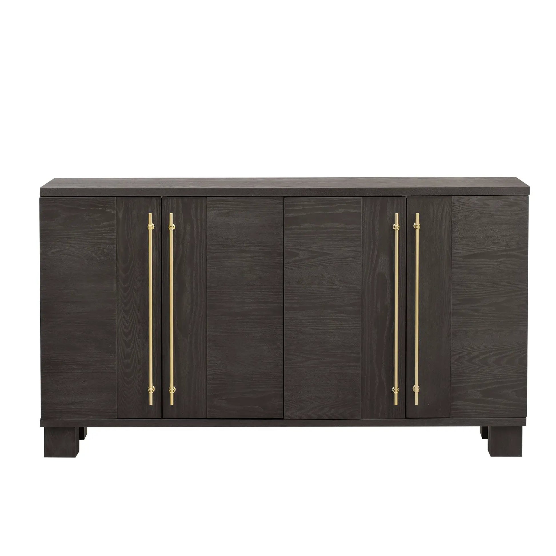 Sideboard with adjustable shelves in dark wood, gold hardware by Unique Piece Furniture on Tampa Home & Garden Store