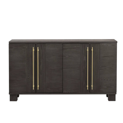 Sideboard with adjustable shelves in dark wood, gold hardware by Unique Piece Furniture on Tampa Home & Garden Store
